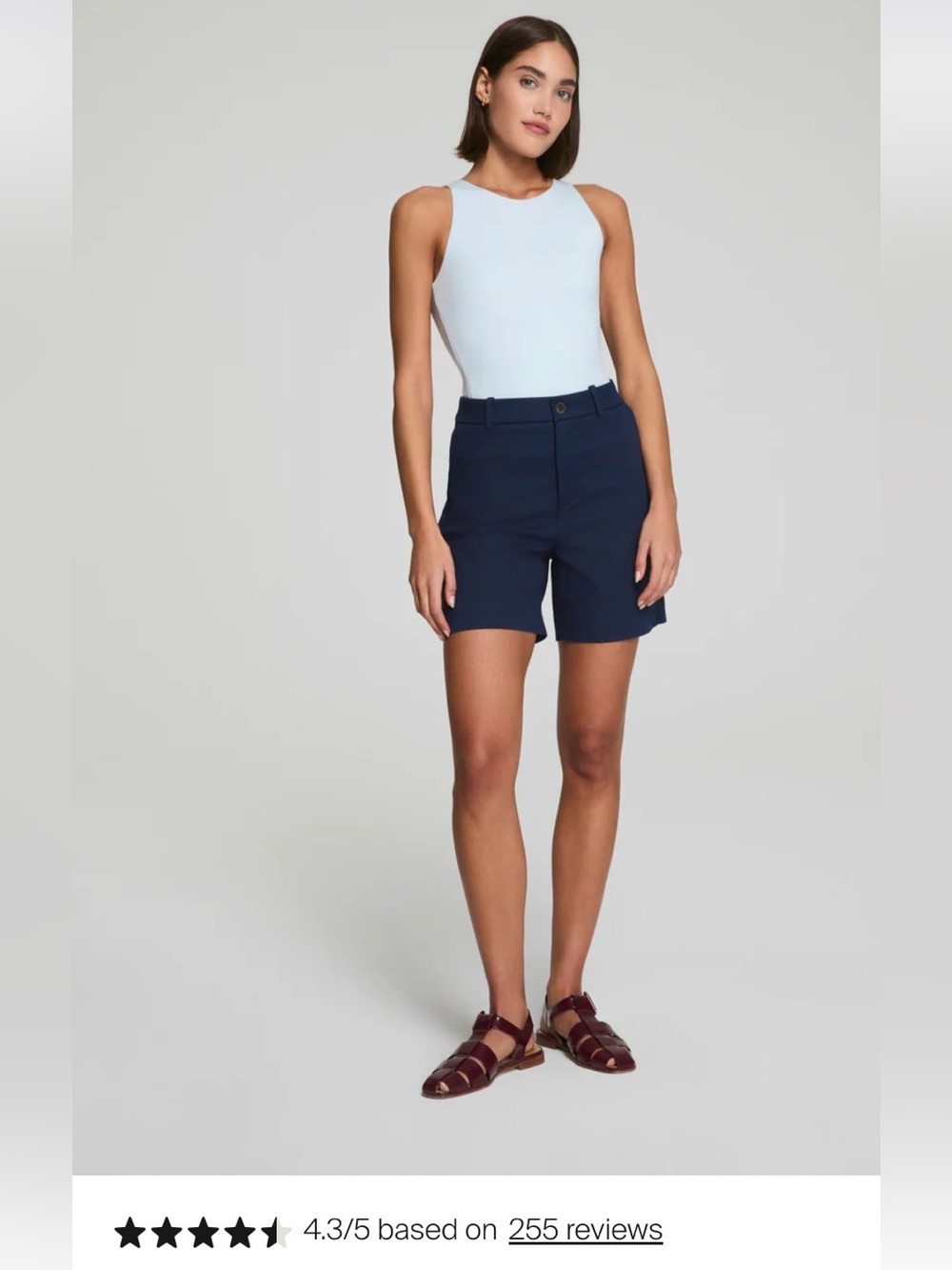 SPANX Navy High-Rise Tailored Bermuda Shorts